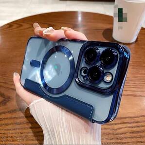 iPhone 11 クリアケース アイフォン11 レザーケース iPhone11 ケース iPhone 11 カバー 透明 MagSafe充電 手帳型 ブルー