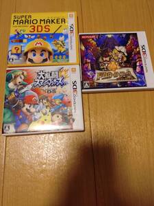 3DS 3本セット スーパーマリオメーカー 大乱闘スマッシュブラザーズ ドクターロートレックと忘却の騎士団 中古 正常動作品