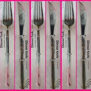 【送料無料:選べる カトラリー:6本 フォーク or ナイフ 22cm】★シルバー おしゃれな クチポール風:ディナー★オシャレ!!!