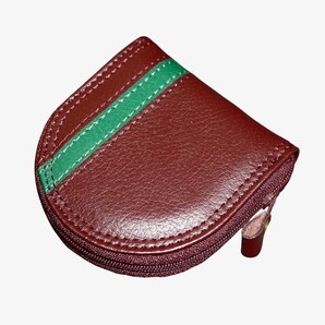 ■皮革製.お洒落な馬蹄型コインケース・開閉はファスナー式で安全・手頃サイズ・格安送料無料¥780円■