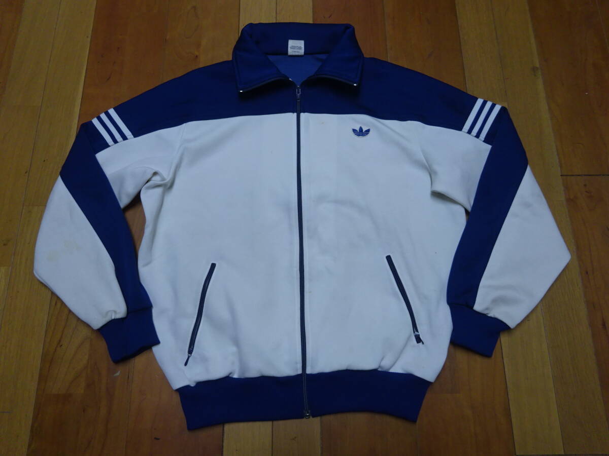 【希少品】adidas トラックジャージ　デサント ホワイト×トリコロール　XL 希少品】adidas トラックジャージ デサント ホワイト