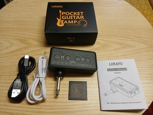 LEKATO pocket.guitar.amp ヘッドホンアンプ ミニギターアンプ コンパクトマルチエフェクター