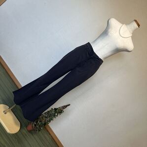 9-7新品 美脚ストレッチパンツ センタープレスフレアパンツ シンプルパンツ レディースダークグレーフォーマルパンツ 11号 L