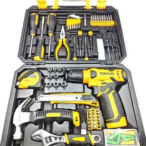 126点組 工具セット 電動ドライバー ドリルドライバー ホームツールセット 家庭用 ツールセット DIYセット 作業工具セット