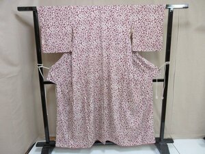 1円 中古 小紋 正絹 着物 縮緬 和服 和服 結び熨斗 お洒落 高級 袷 身丈153cm 裄66cm【夢職】★