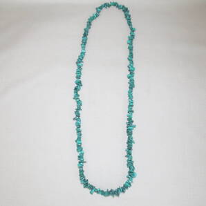 L008*天然石アクセサリー* マラカイト さざれ石 ロングネックレス 1点 /91センチ /127g /古物 /シンプル /孔雀石【送料込】
