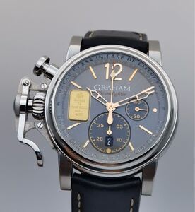 прекрасный товар с гарантией . Graham GRAHAM Chrono Fighter Vintage 2CVAS.A03A экстренный Gold ограничение 25шт.@ самозаводящиеся часы мужские наручные часы