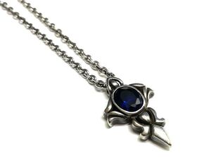 【M702】M’S COLLECTION エムズコレクション SV925/ネックレス クロス メンズ アクセサリー チェーン付き シルバー 銀製 b