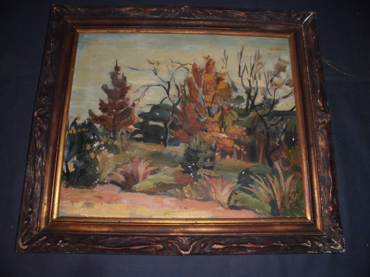 作者不詳　油彩画 Yahoo!オークション - 【真作】絵画 作者不詳 サイン有 油彩8号