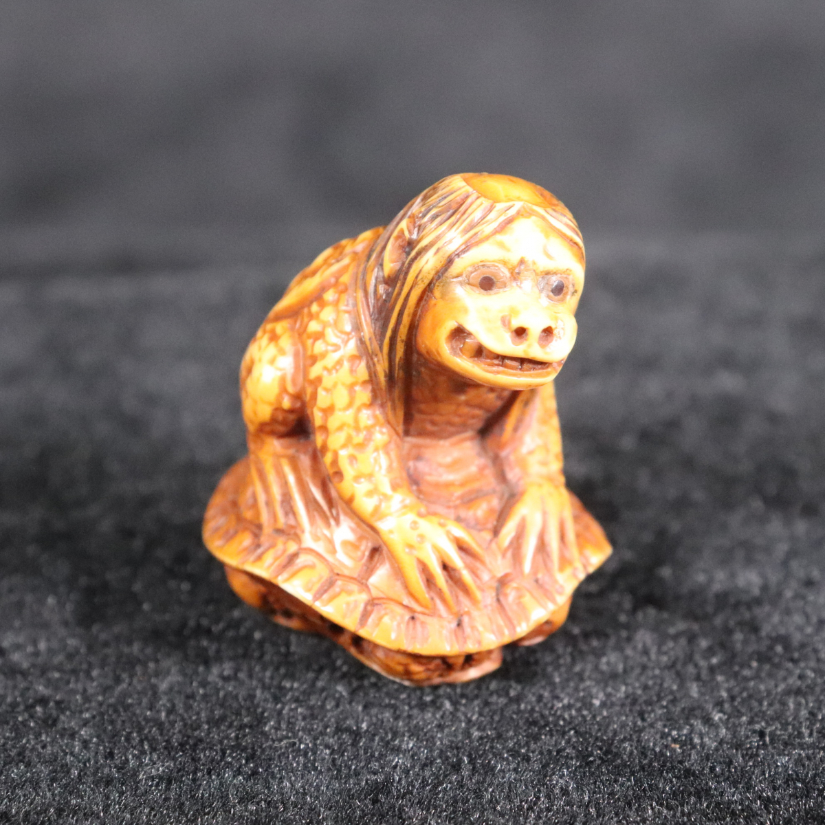 アンティーク根付 河童と鯰 アンティーク根付 河童と鯰