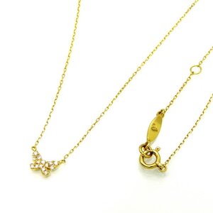 ¥1~ AHKAH アーカー ネックレス バタフライ パヴェ レディース K18YG イエローゴールド ダイヤモンド 0.06ct VC0163010100 PAVE 28009285