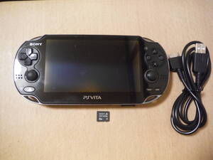 ★動作確認済★ PS vita PCH1000 ブラック 本体 PlayStationVita PSVITA 電源コード・8GBメモリーカード付