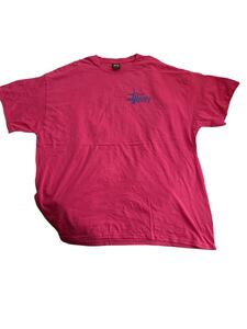 【STUSSY】ステューシー グリーン パープルロゴ 両面プリント Tシャツ XL メキシコ製 ストリート