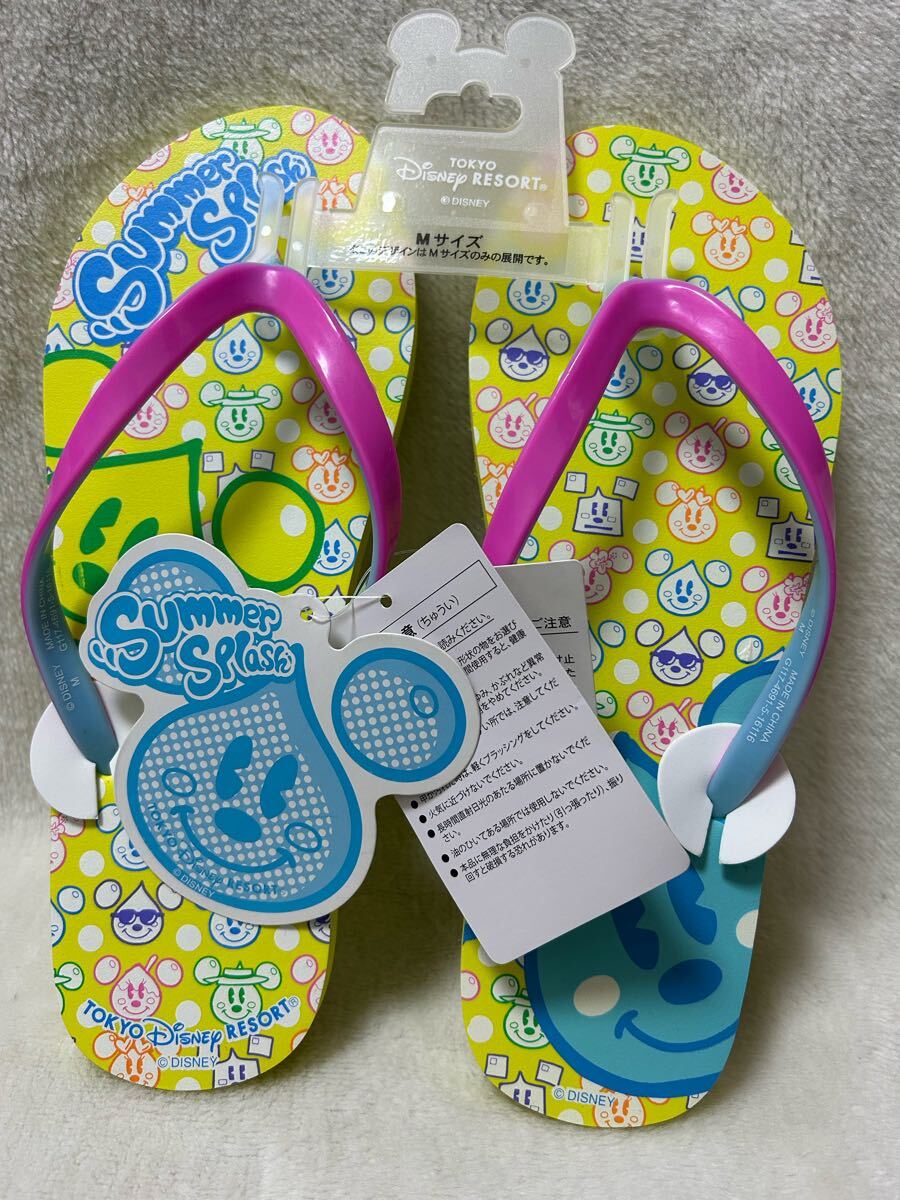 ◇　2016　サマースプラッシュ　ビーチサンダル　ウォータードロップ　ミッキー　Mサイズ　TDR ディズニーリゾート　ビーサン