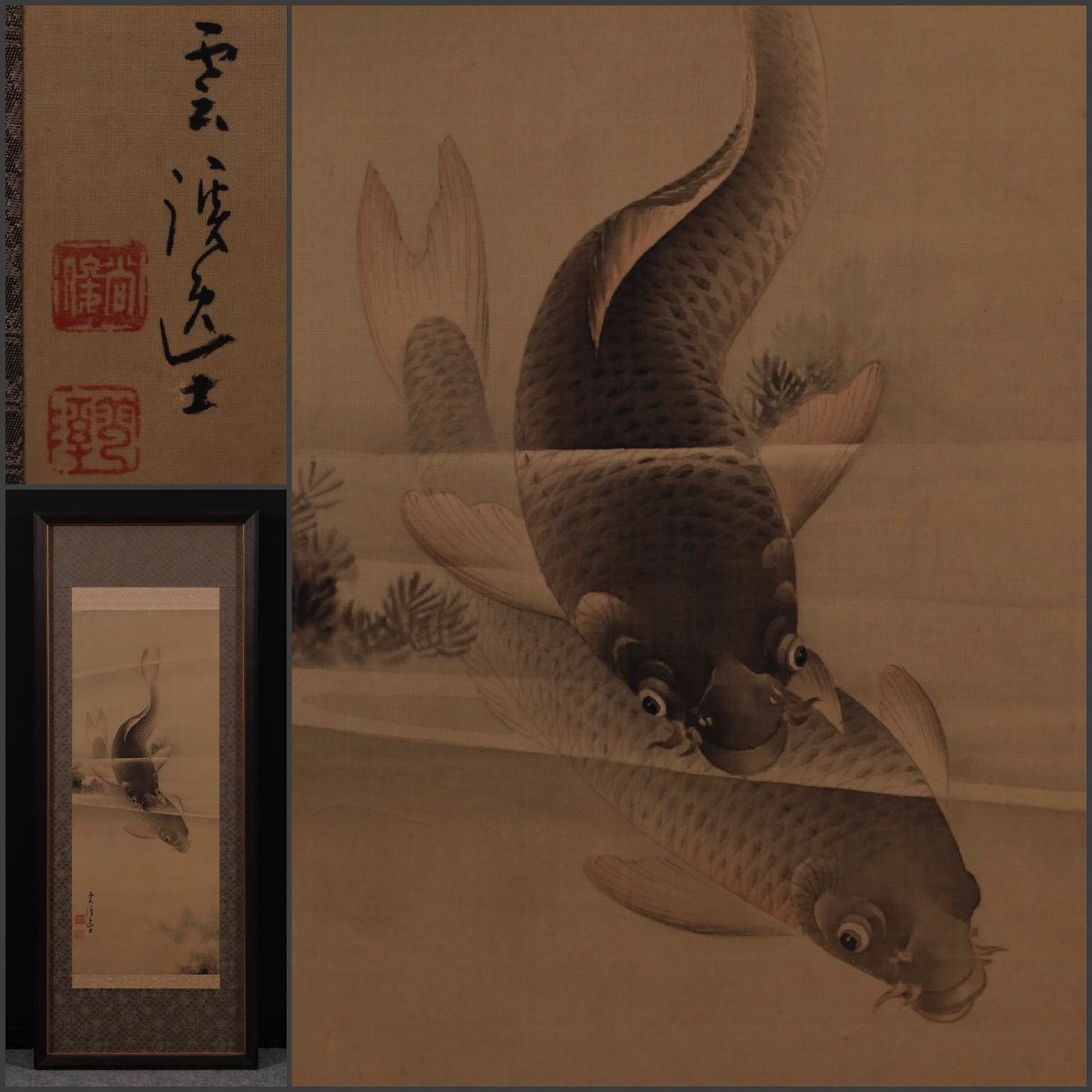 【 掛軸 / 鯉】コイ 松 日本画 巻物 骨董品 2025年最新】Yahoo!オークション -掛け軸 鯉(掛軸)の中古品