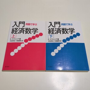 2冊セット 新装版 例題で学ぶ入門経済数学 上巻 下巻 E.T.ドウリング 大住栄治 川島康男 初版 中古 上 下