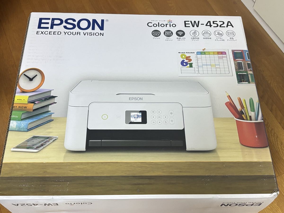 中古品 EPSON EW-452A インクジェットプリンター カラリオ 【新品未開封品・セットアップインク付属・メーカー