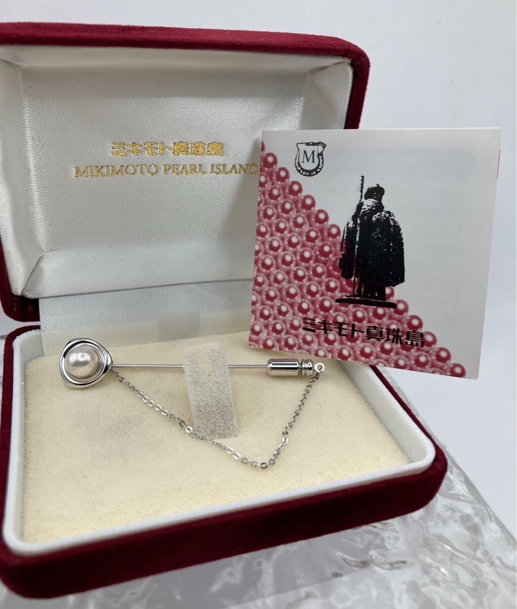 H002-5ミキモト ベビーパール スクエアブローチ ピン 本真珠 Yahoo