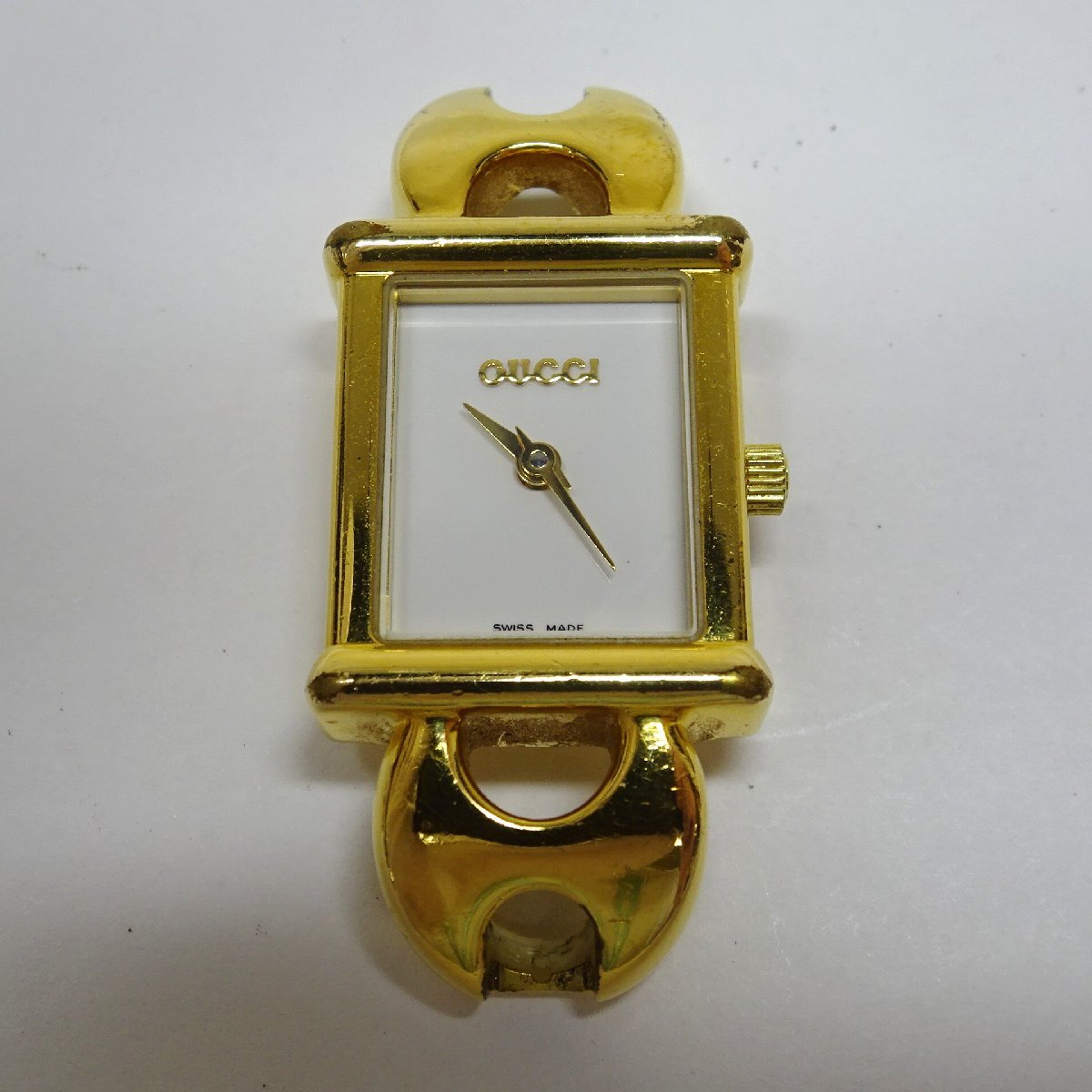 【美品・箱あり】GUCCI グッチ1800Ｌゴールド レディース 腕時計 GUCCI グッチ 1800L スクエアフェイス 腕時計 GP/GP レディース