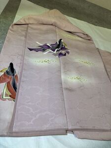 訪問着 正絹 暈 雲 姫 十二単 単衣 ピンク 着物 和服 和装 リメイク ハンドメイド 染め替え 生地 衣装 百貨店 高級
