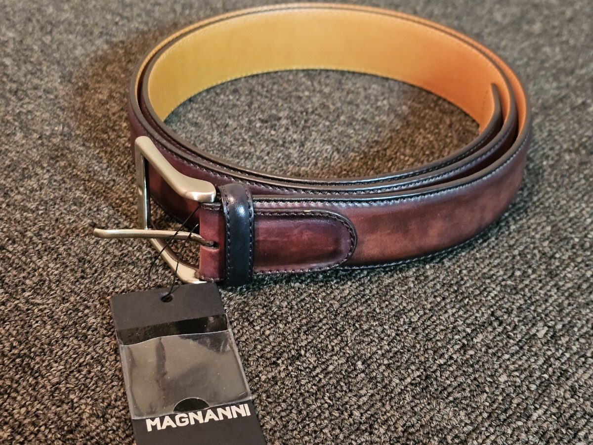 USED】マグナーニ MAGNANNI レザーベルト 105 1076 ブラウン