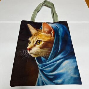 10 両面ねこ ミニトートバッグ ハンドメイド