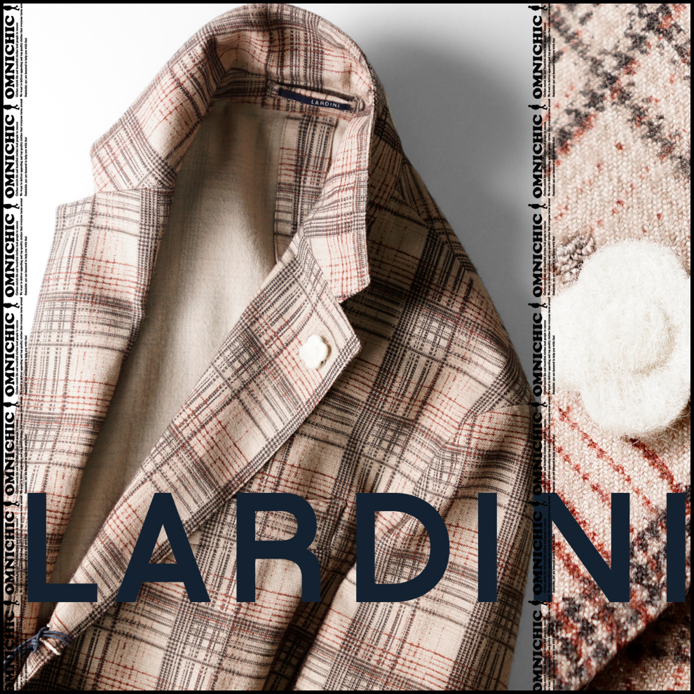 新品同様 タグ付 LARDINI シルク混 テーラードジャケット 50
