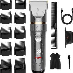 バリカン【2024新登場 USB充電式】ヘアカッター メンズ 電動ばりかん 散髪用 自動研磨 プロ仕様 0.8-26mm対応 LEDディスプレイ 2段階モード