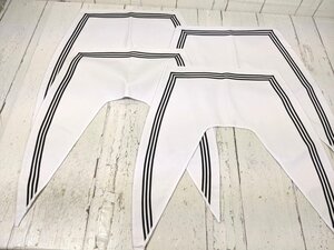 【9yt118】中学校 高校 女子用学生制服 制服 襟のみ×4点(白×黒3本ライン サイズL) 美品◆W70♪