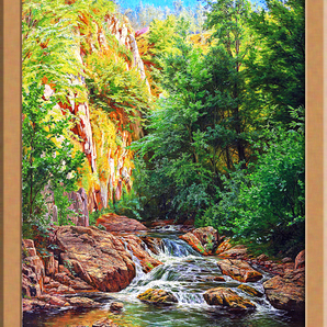 流れの風絵画 A4 ロシアのアート