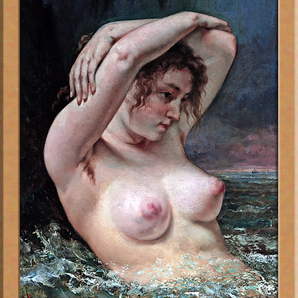 波の中の女性 A4 フランスのアート