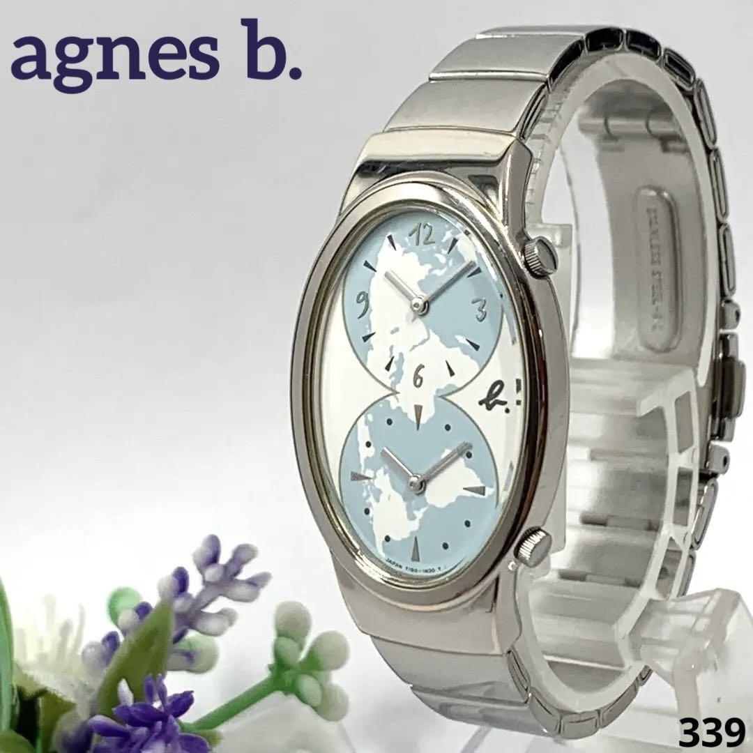 値下げ 稼働★美品★アニエスベー ソーラー ブルー 文字盤 保証書付 腕時計 agnes b. b. アニエスベー SAM サム 腕時計 ウォッチ SOLAR