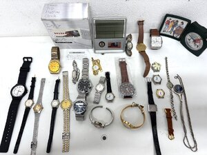 【BF21393】【1円~】時計おまとめ 腕時計 置き時計 セイコー カシオ メンズ レディース クオーツ時計 動作確認不可 ジャンク品
