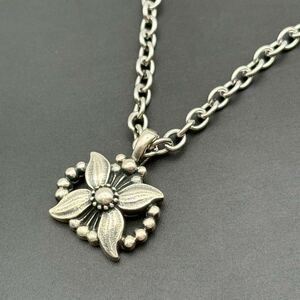【希少・極美品】Georg Jensen ジョージジェンセン ネックレス ペンダント チョーカー ヘリテージ 1998 SV925 スターリングシルバー 花