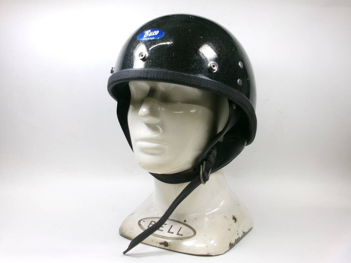 BUCO PROTECTOR ブコ　ハーフ　黒　ペイント　ビンテージヘルメット 60s BUCO PROTECTOR ハーフヘルメット 目深加工済み M 純正