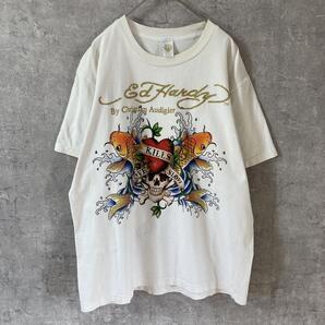 Ed Hardy エドハーディー Tシャツ バイカー ドクロ ストリート L