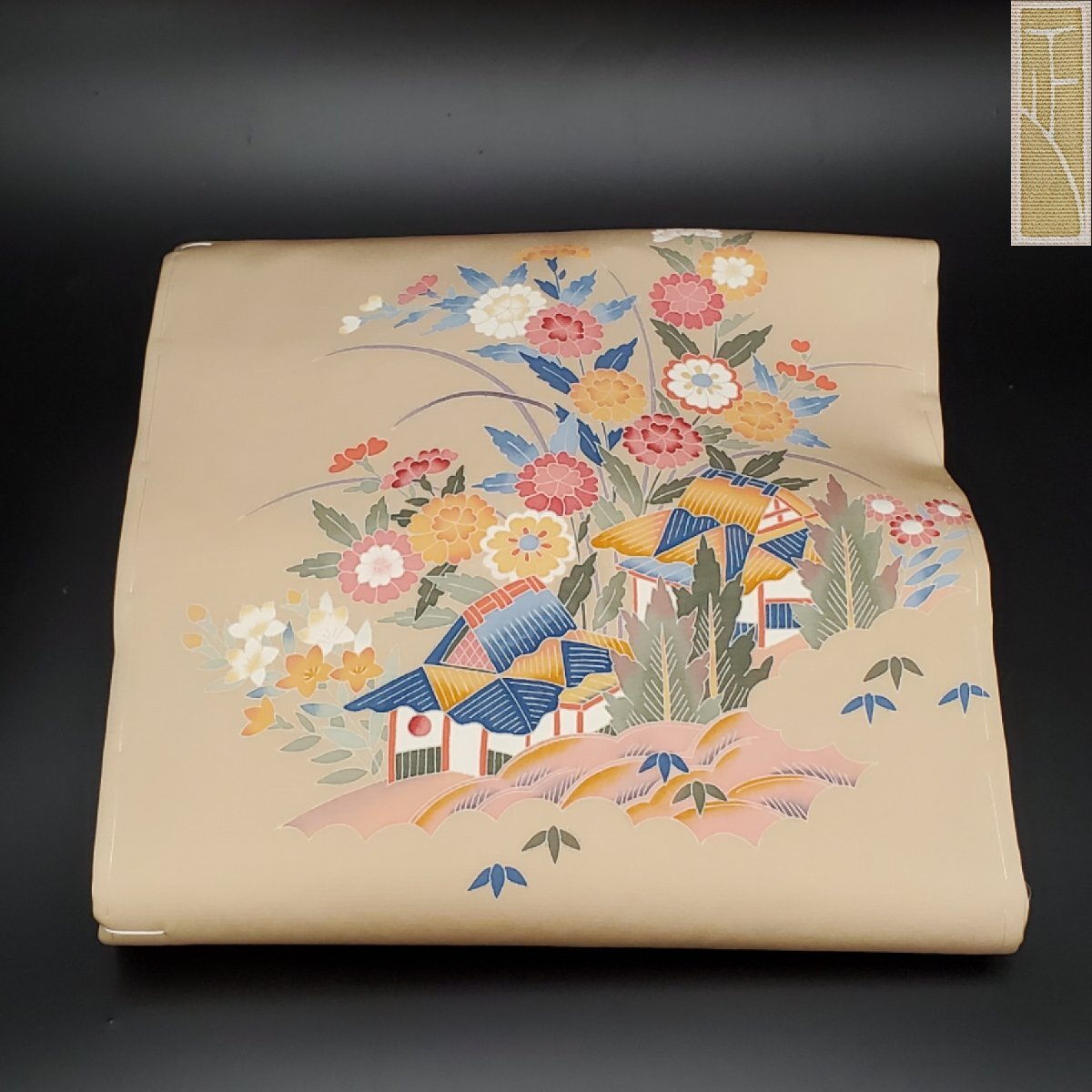 付け下げ 加賀友禅師 押田正義 香林坊吹雪 八掛付き 正絹 反物 付け下げ 加賀友禅師 押田正義 香林坊吹雪 八掛付き 正絹 反物