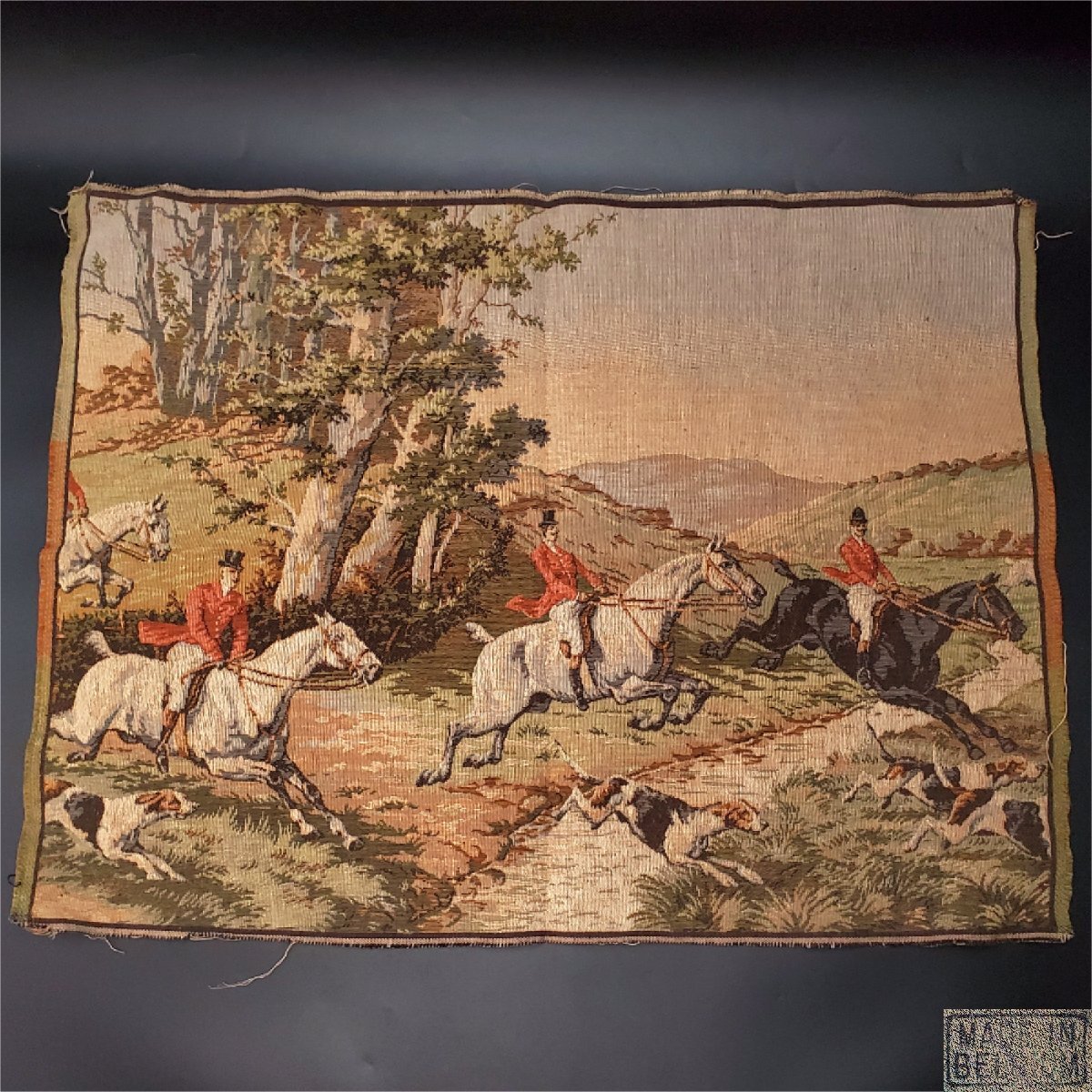 レア1940年代製ゴブラン織タペストリー昭和レトロ日光ビンテージ掛け軸壁かけ絵画 レア1940年代製ゴブラン織タペストリー昭和レトロ日光ビンテージ