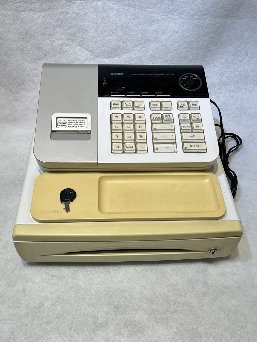 美品【CASIO 】レジスター SE-S10 レジキー、ドロアキー付き　動作良好 Amazon | カシオ レジスター 8部門 小型ドロア SE-S10 ホワイト