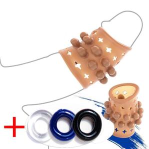 2サイズ+α コックリング 仮性 包茎矯正 器具 サック ペニス 早漏防止 増大 亀頭露出 長持ちスリーブ イボイボシリコン 匿名OK送料無料