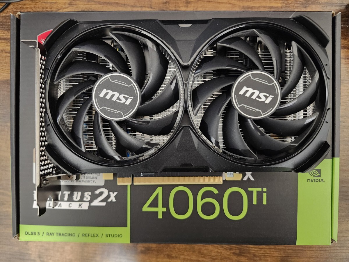 美品RTX4060Ti 16GB動作確認済み NVIDIA GeForce RTX 4060 Ti搭載グラフィックカード・16GB GDDR6