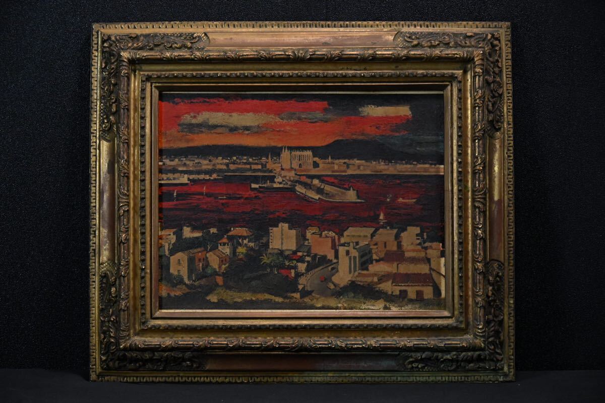 最終値下げ 浮田克躬 ガロンヌ河の岸辺 油彩15号大 風景画 鑑定