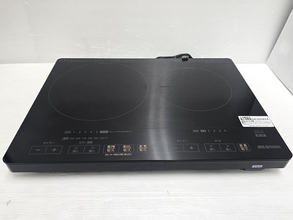 アイリスオーヤマIHクッキングヒーター IHC-WKG2-B 2020年製 IRIS OHYAMA アイリスオーヤマ IHC-WKG2-B 2口 IH