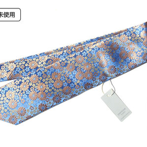 送料無料★新品|未使用|ペンローズ ロンドン|penrose london|フラワー柄シルクネクタイ|02|L.Blue Base