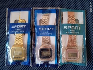 レトロデジタルウォッチ 3本セット