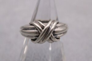 【中古美品】Tiffany&Co. ティファニー シグネチャー クロス リング シルバー SV925 12号 5.3g 1990 ヴィンテージ アクセサリー 【漂亮】