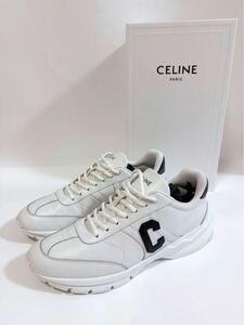 【美品】セリーヌ CELINE runner ランナー ローカット スニーカー 靴 ロゴ 43 29cm 白 ホワイト メンズ