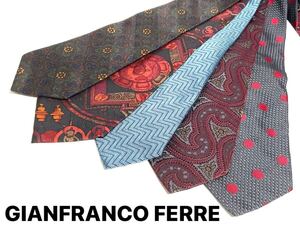 11 GIANFRANCO FERRE ジャンフランコ フェレ ネクタイ 柄 5本セット 送料185円〜(追跡付)ブランドネクタイ まとめ