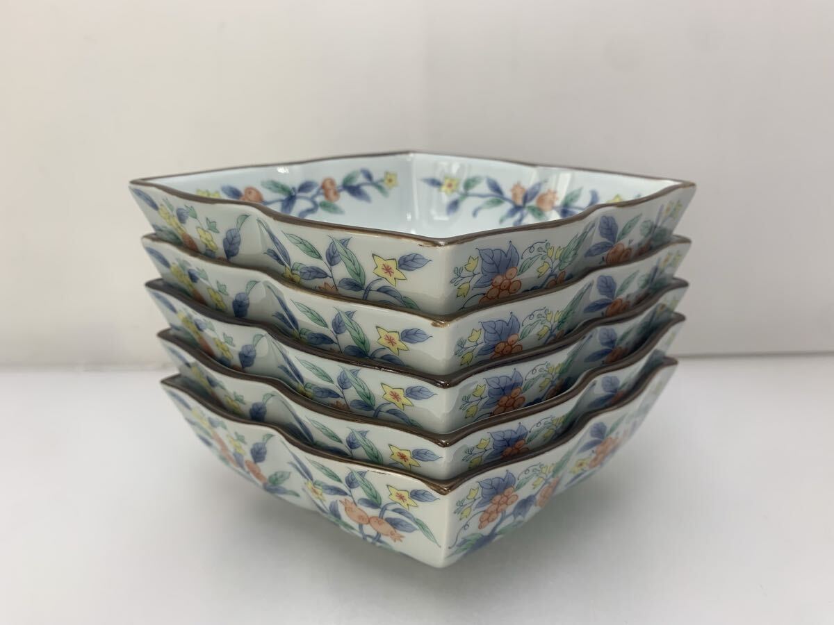 ☆未使用品☆【たち吉】大皿1・小皿5・角皿5・小鉢4・中鉢5（植物柄） Amazon | たち吉 万葉 取り分け皿 （大皿1枚小皿5枚） | ノー