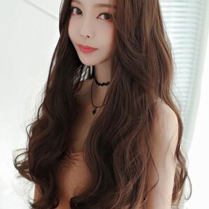 ゆるふわ カール フルウィッグ ダークブラウン 大人可愛い wig ウィッグ 巻き髪 ロング カール ふんわり 自然 耐熱 医療用 ネット付き